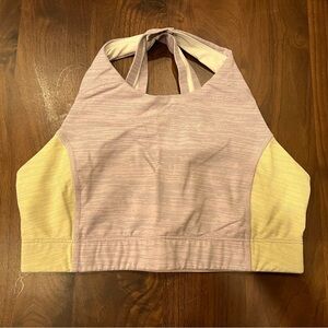 Outdoor voices baby yellow and purple cross back sports bra colorblock rectek